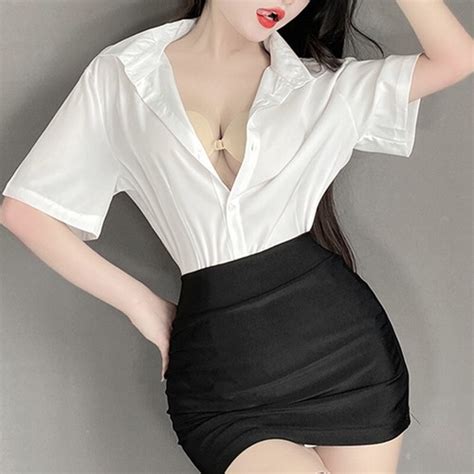 Women Secretary Uniform Teacher Sexy Lingerie Office Lady Dress Cosplay Costume EBay