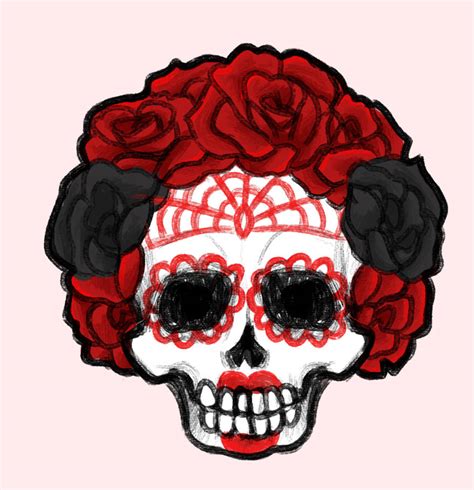 Sugar Skull with Roses by ChelseaStory on DeviantArt