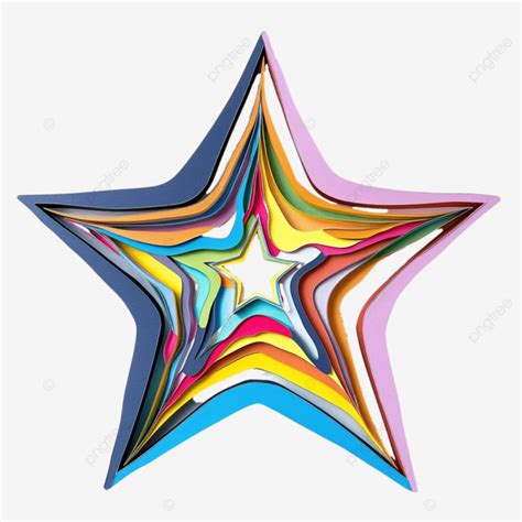 Colorful Paper Cut Out Star Paper Cut Out Star Png Transparent Image