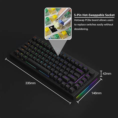 Akko B Plus Rgb Hot Swappable Mechanical Keyboard With Knob In