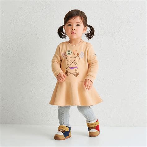 ホットビスケッツ HOT BISCUITS NEW Color Series裏毛パイル素材 フレアワンピース ベージュ ファッション通販 MAGASEEK マガシーク