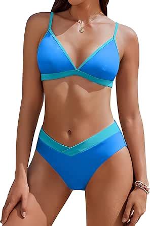 Amazon AI MAGE Women S Triangle Bikini Set High High Cut Bathing Suits Sexy High Waisted 2