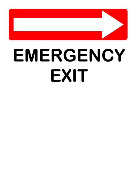 Emergency Exit Sign Template printable pdf download