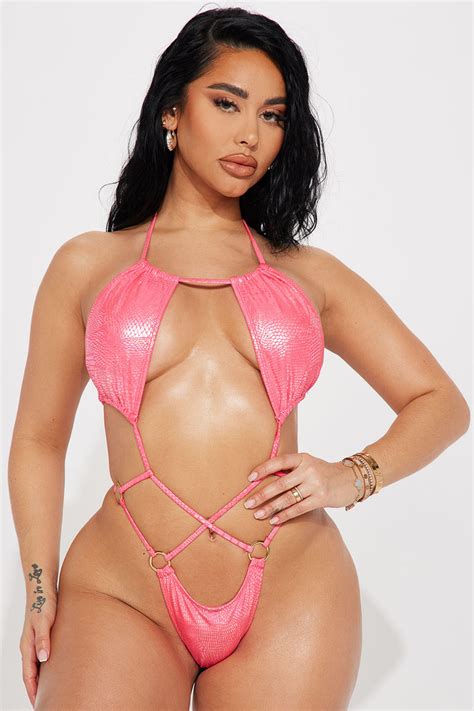 Bria Cut Out 1 Piece Swimsuit Hot Pink Fashion Nova Swimwear