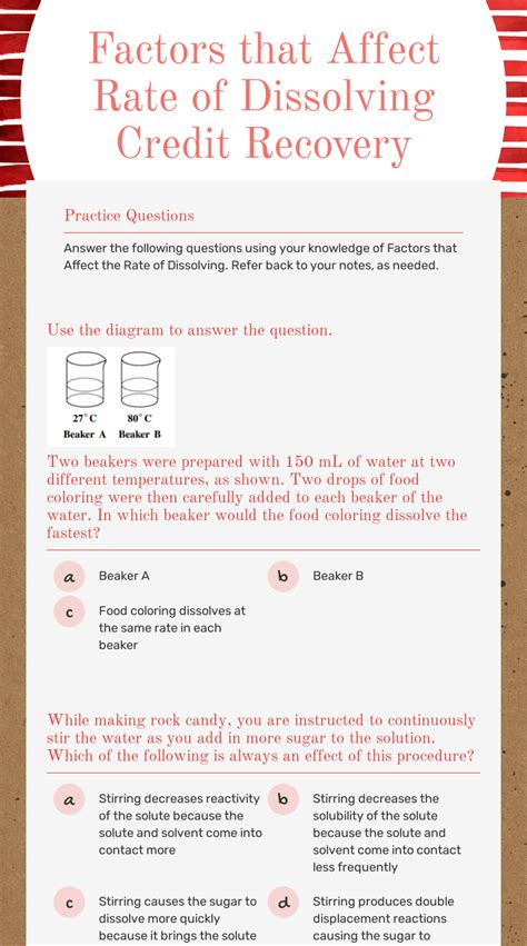 Factors That Affect Rate Of Dissolving Credit Recovery Interactive