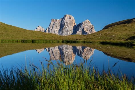 Mount Pelmo Reflected In The Water Of License Image