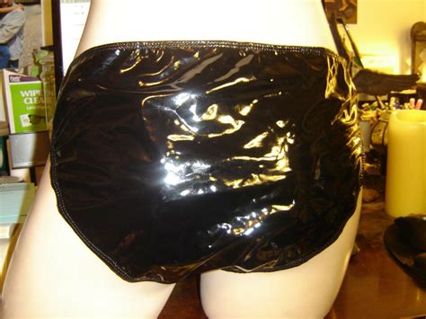 Latex Feel Bikini Underwear Panties With Built In Cock Sheath Size Large Stk A Everything Else