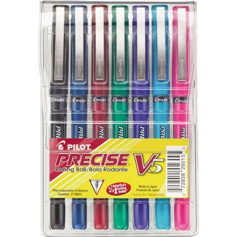 Pilot Precise V5 Rollerball Pens Assorted 7 Per Pack Montgomery Pens