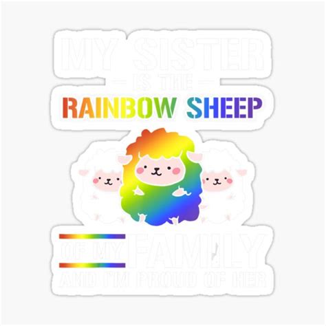 Pegatina La Hermana Del Orgullo Gay Es La Oveja Arco Ris Del Mes Del Orgullo Lgbt Familiar De