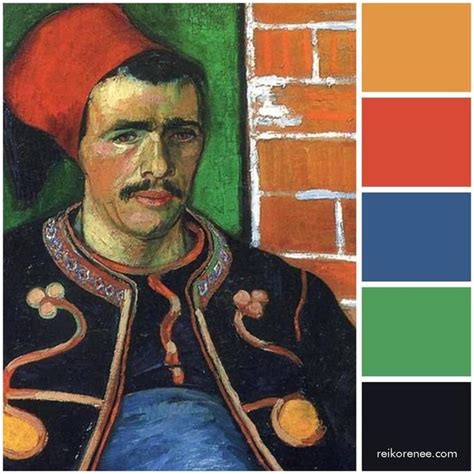 Color Palette Inspired By Artist Vincent Van Goghs Zouave 1888