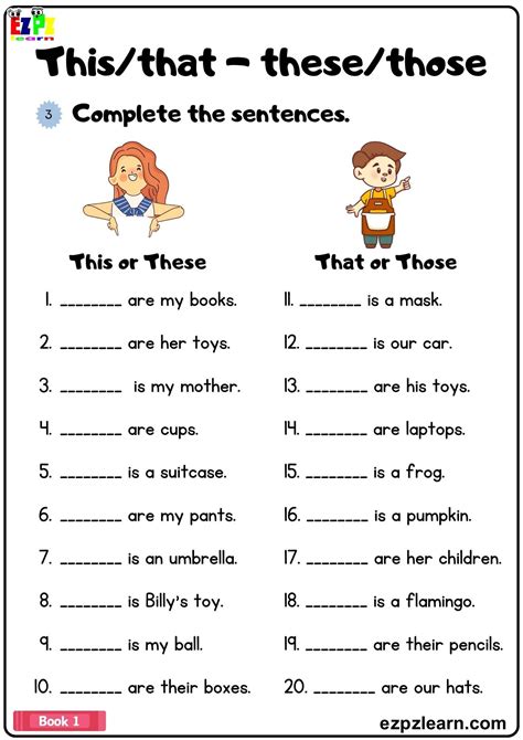 Thisthat Thesethose Complete The Answers Grammar Worksheet English