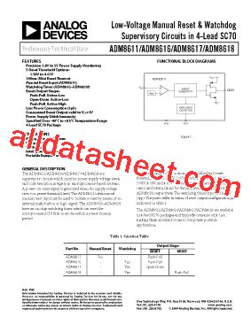 ADM8611 Datasheet PDF Analog Devices