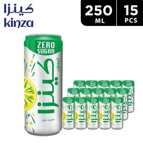 Buy Kinza Zero Sugar Lemon Soft Drink Can 15 X 250 Ml توصيل