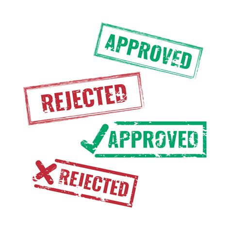 Rejected Stamp Vector Art Png Stamp Design Approved And Rejected With