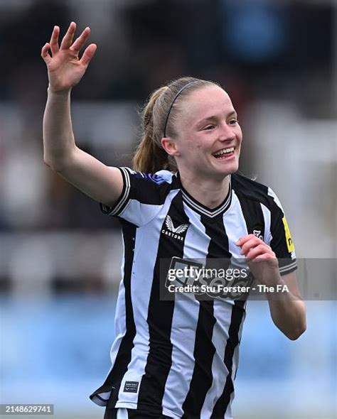 Katie Barker Of Newcastle United Celebrates Scoring Her Teams Fifth