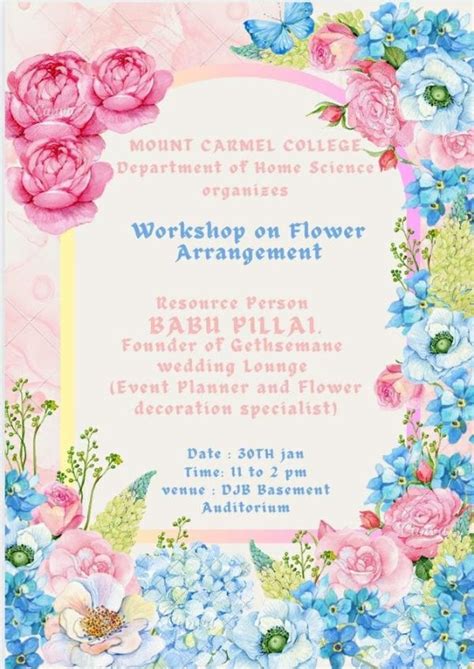 Department Of Home Science Organizes Workshop On Flower Arrangement