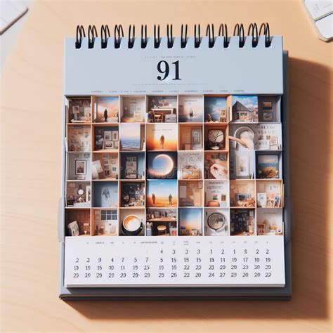 A Wall Calendar with a Built in Mini Inspirational Quotes for Stock ...