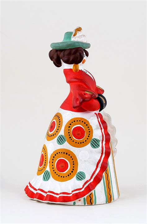 Дымковская игрушка «Барыня с муфтой». СССР, Кировская область ...