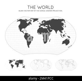 Mappa Mondiale Con Linee Di Latitudine Proiezione Wagner VII