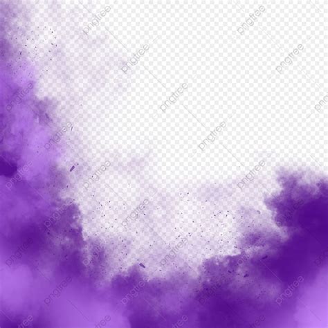 Borde de humo pintado a mano creativo púrpura png humo morado