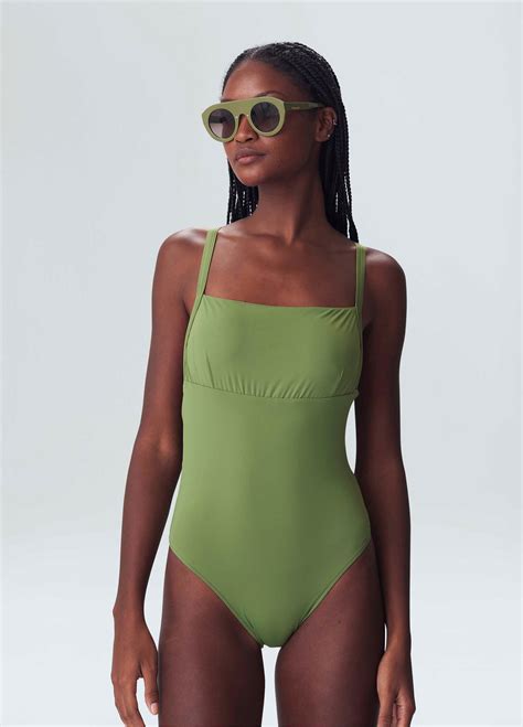 Osklen Women High Cut Square Neck Swimsuit