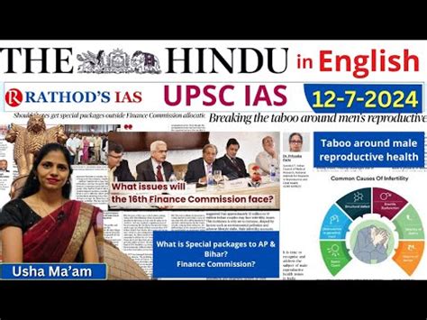 12th July 2024 The Hindu Analysis Video Lecture Daily Hindu Analysis