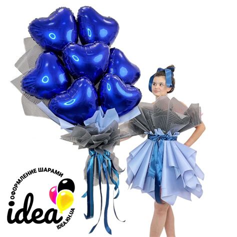 Крафт букет синие сердца цена, фото, описание | Idea.kh.ua