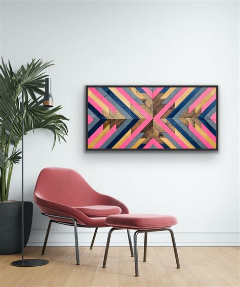 Pebblestone Pink,geometric Wood Wall Art, Wood Wall Art, Geometric Wood Art, Wood Art, Large ...