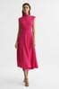 Buy Reiss Bright Pink Livvy Petite Open Back Midi Dress From The Next