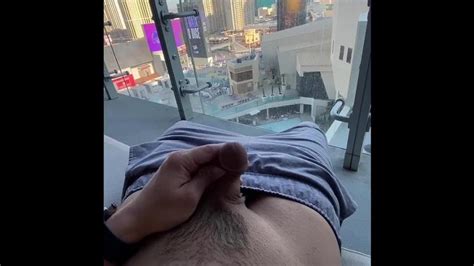 Exhibitionism Masturbation Public Balcony Las Vegas Hotel Caught Jerking Off Others Watch