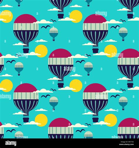 Hot Air Balloon Pattern Stock Vector Image Art Alamy