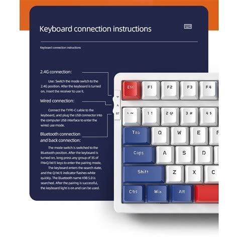 Jxck Universal Three Mode Hot Plug Rgb Luminous Waterproof Key Mechanical Keyboard Gaming