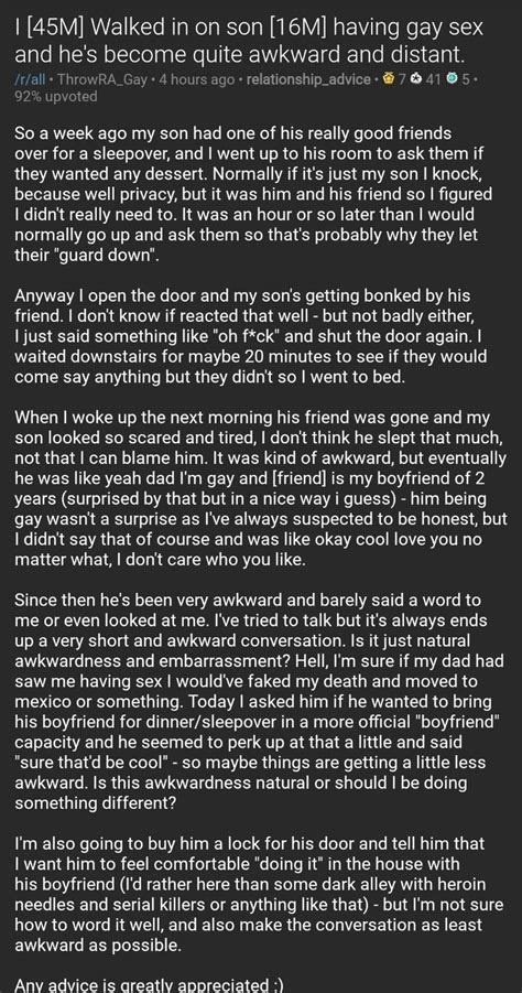 Relationships Txt On Twitter I M Walked In On Son M Having Gay Sex And He S Become