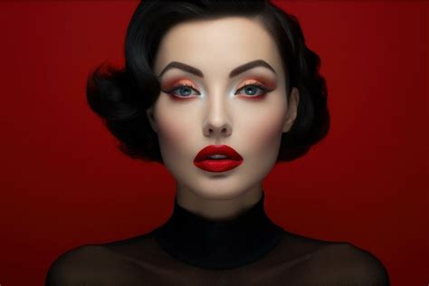 Stunning Red Lipstick Model Generate Ai