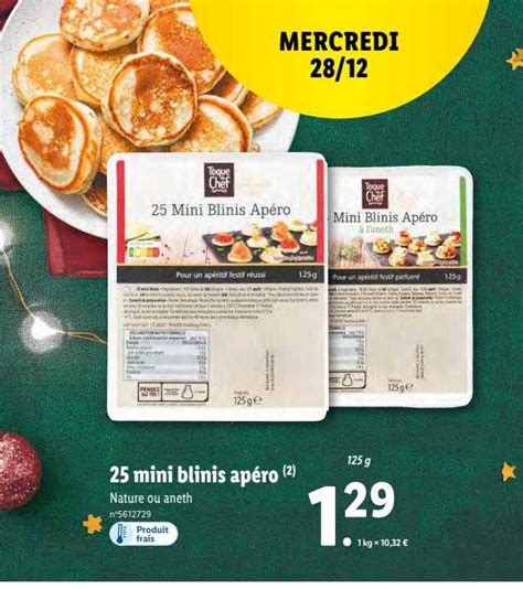 Promo 25 Mini Blinis Apéro Toque Du Chef chez Lidl iCatalogue fr