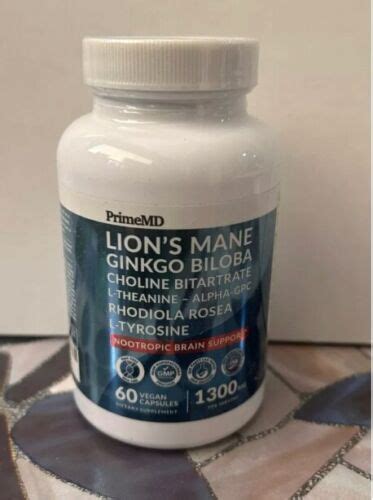 New Lions Mane Supplement Capsules Nootropic Brain Supplement With Ginkgo Ebay