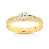 Bague Solitaire Or 750 Jaune Diamant 50 100e De Carat MATY