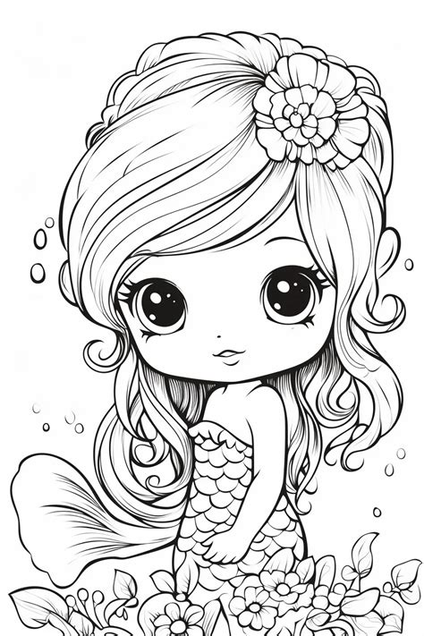 Cute Mermaid Coloring Pages: Dive into a Sea of Creativity