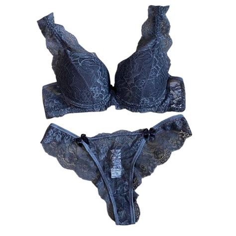 Conjunto Sofisticada Todo Em Renda Suti De Bojo Calcinha Fio Dental Doce Lingerie Conjunto