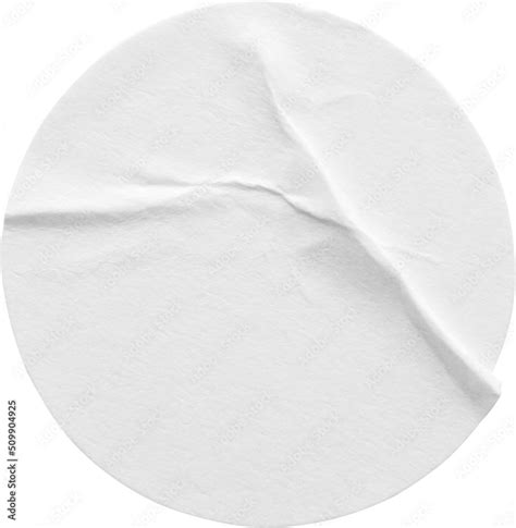 Blank white round paper sticker label isolated Stock Photo | Adobe Stock