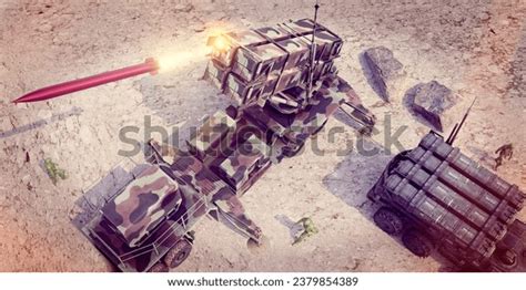 thaad missile defence system terminal high stock illustration