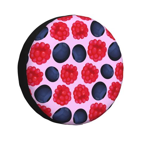 Rv Spare Tire Cover 17 In Blueberry Print Red Adjustable Tire Covers