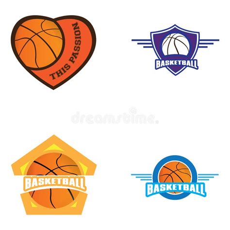 Set Of Basketball Illustrations Stock Vector Illustration Of Shape