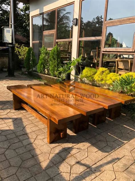 Bangku Kayu Panjang Minimalis Trembesi Art Natural Wood