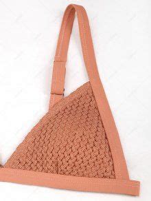 ZAFUL Women S Lace Openwork Binding Triangle Adjustable Tanga Bikini Two Piece Set Swimwear In