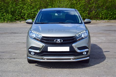 Защита переднего бампера Лада Икс Рей (Lada Xray)