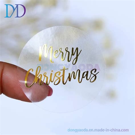 Gold Foil Hot Stamping Self Adhesive Transparent Packaging Label Stickers Printing Kraft