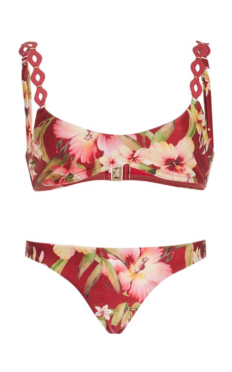 Zimmermann Lexi Diamond Trimmed Bikini Set 2 Red Editorialist