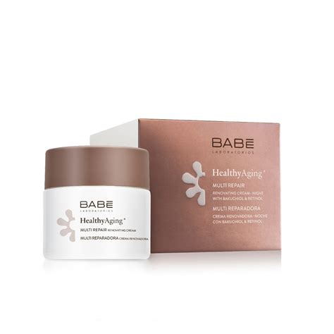 BABE HEALTHY AGING daugiafunkcinis atkuriamasis stangrinamasis naktinis kremas 50 ml Gintarinė