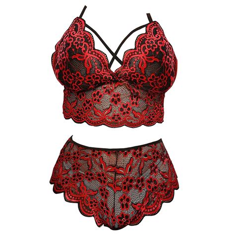Billionm Women S Lingerie Set Sexy Plus Size Lingerie Corset Lace Bralette Two Piece Underwear